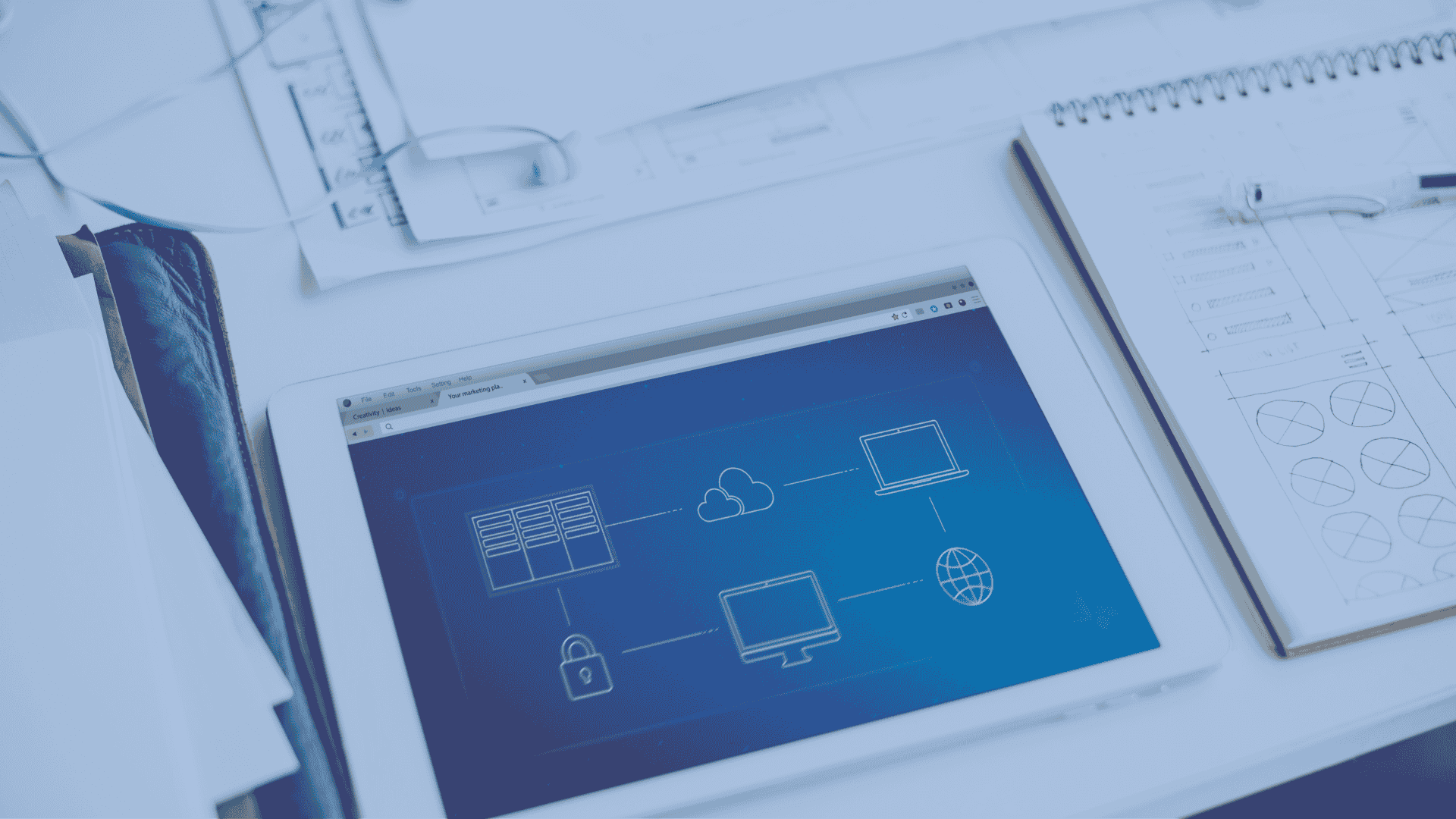 A tab displaying connected icons
