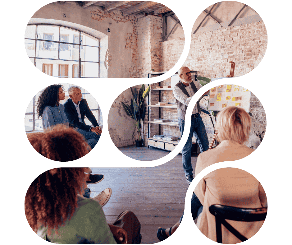 a man educating people at a workshop