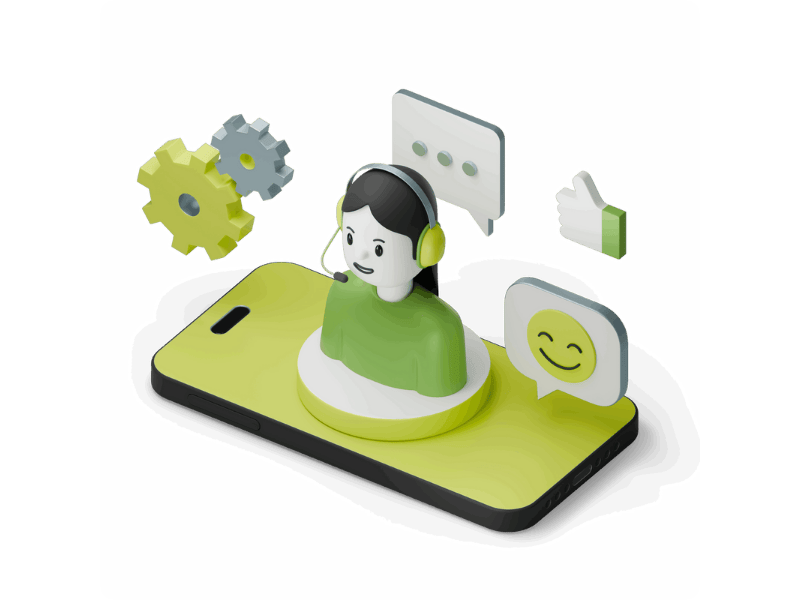 3D image of a customer support executive