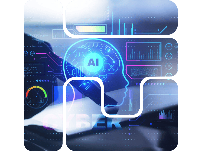 AI written against a technology backdrop