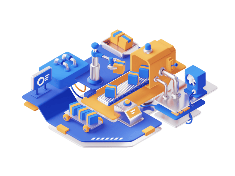 3D scene of an intelligent supply chain