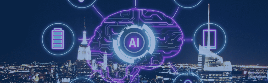 Banner image displaying a brain symbol stamped with AI and branching out into multiple features.
